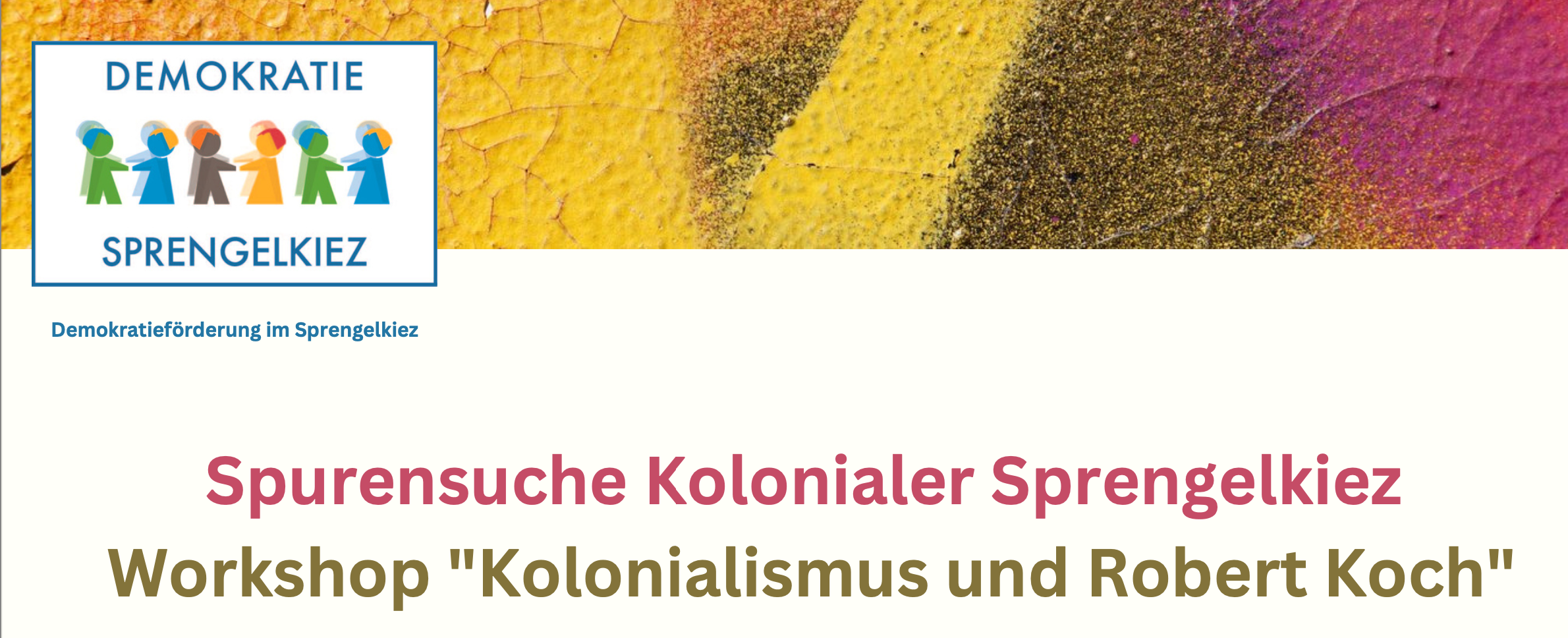 Einladung zum Workshop „Kolonialismus und Robert Koch“ am 27. Juni 2023